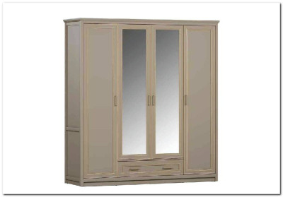 Шкаф с зеркалом Classic SZF4D1S глиняный серый BRW