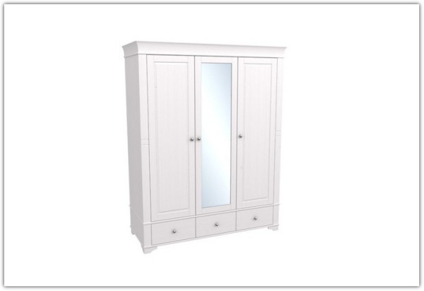 Шкаф 3х дверный  Бейли (массив) с зеркалом по цене 96 970 руб. в магазине Другая мебель в Воронеже