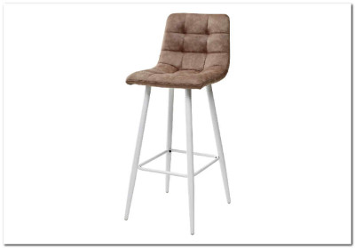 Барный стул SPICE MF-06 теплый серый ткань микрофибра / белый каркас