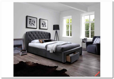 Кровать с ящиками Halmar SABRINA серый 160/200