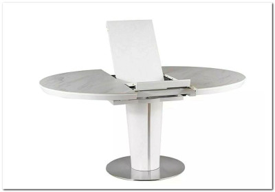 Стол обеденный SIGNAL ORBIT 120 (белый керамический/белый матовый)