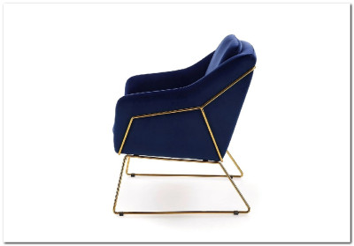 Кресло SOFT 3  Halmar (темно-синий/золотой)