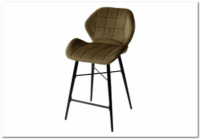 Полубарный стул MARCEL BLUVEL-77 ASH GREEN (H=65cm) велюр