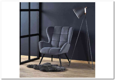 Кресло TYRION  Halmar (серый/черный)
