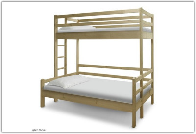 Двухъярусная кровать Орлёнок c нижним спальным местом 120/140 из сосны