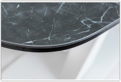 Стол обеденный Signal CASSINO II Ceramic 160 раскладной графит мрамор/белый