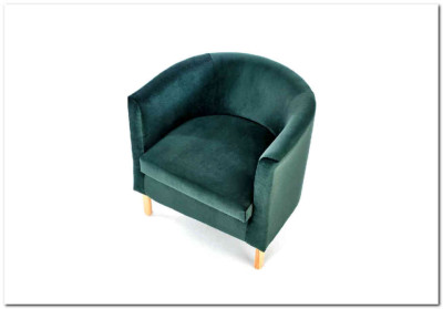 Кресло Halmar CLUBBY 2 темно-зеленый/натуральный