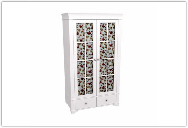 Шкаф 2х дверный со стеклянными дверями  Бейли (массив) по цене 53 973 руб. в магазине Другая мебель в Воронеже