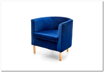 Кресло Halmar CLUBBY 2 темно-синий/натуральный