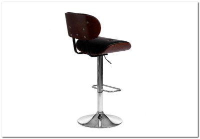 Барный стул DRAKAR (mod.4050) черный/орех/хром