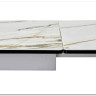 Стол BELLUNO 160 KL-188 Контрастный мрамор матовый итальянская керамика/ белый каркас