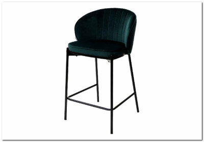 Полубарный стул WENDY BLUVEL-78 GREEN (H=65cm) велюр 