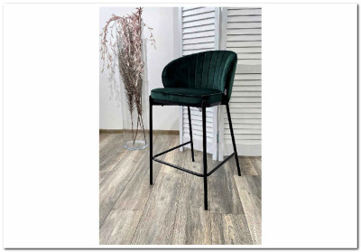 Полубарный стул WENDY BLUVEL-78 GREEN (H=65cm) велюр 